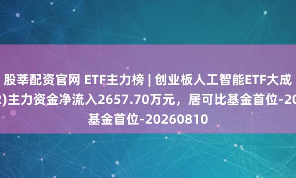 股莘配资官网 ETF主力榜 | 创业板人工智能ETF大成(159242)主力资金净流入2657.70万元，居可比基金首位-20260810